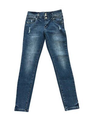 Palacio Women’s Dark Blue Skinny Jeans Distressed Stretch Denim - Size 13